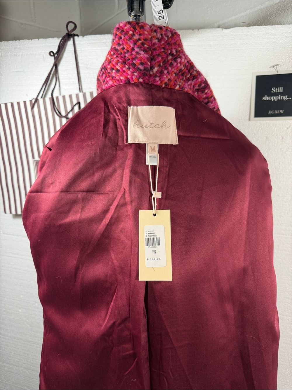 NWT Anthropologie Hutch Kat Chic Red Tweed Coat - Picture 7 of 13